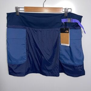 The‎ North Face Womens XL Blue Athletic Skirt with Built in Shorts Pockets